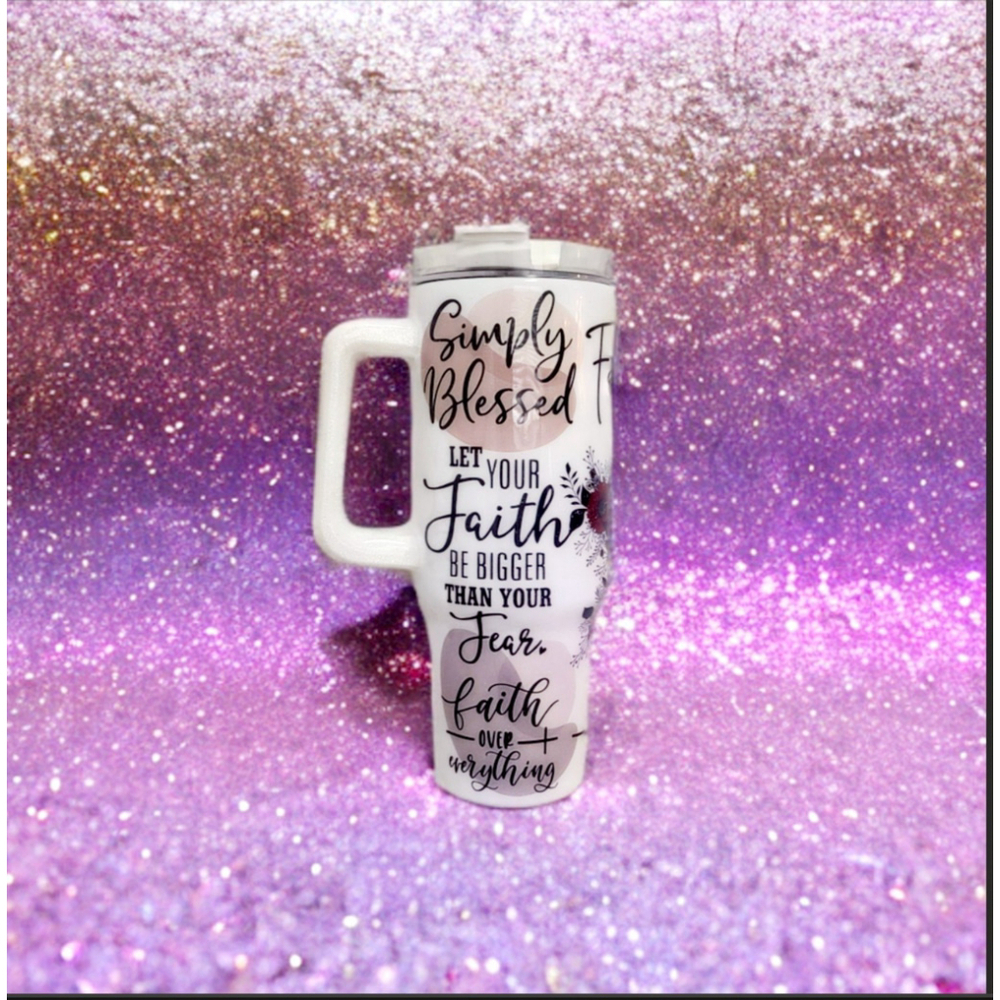 40oz Faith Tumbler with handle